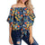 Tropical Buttterfly And Flower Women's Off Shoulder Wrap Waist Top - AH - Polynesian Pride