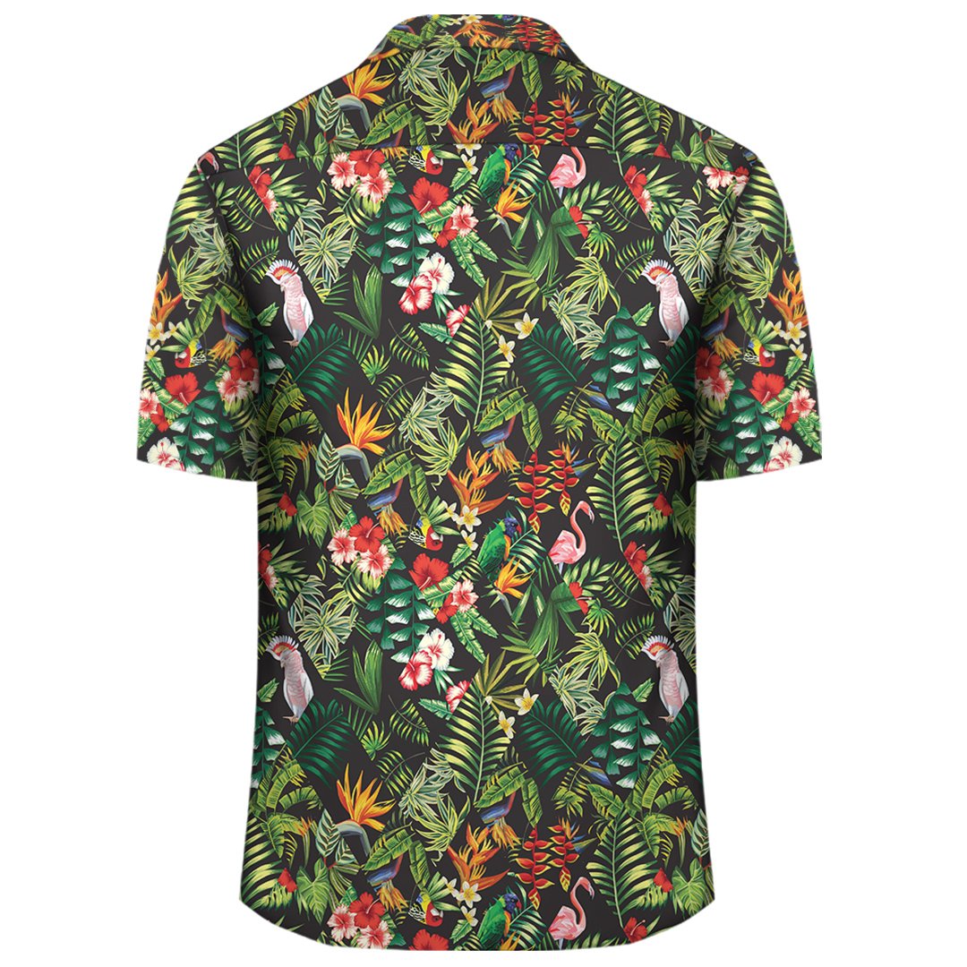 Tropical Flamingo Hibiscus Hawaiian Shirt - Polynesian Pride