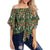 Tropical Flamingo Hibiscus Women's Off Shoulder Wrap Waist Top - AH - Polynesian Pride