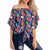 Tropical Flower Women's Off Shoulder Wrap Waist Top - AH - Polynesian Pride