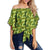 Tropical Green Women's Off Shoulder Wrap Waist Top - AH - Polynesian Pride