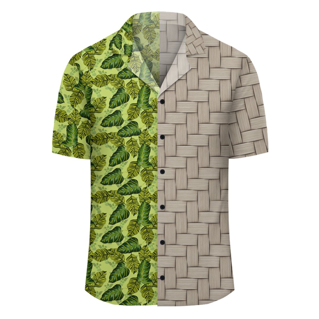 Tropical Green Lauhala Moiety Hawaiian Shirt - Polynesian Pride