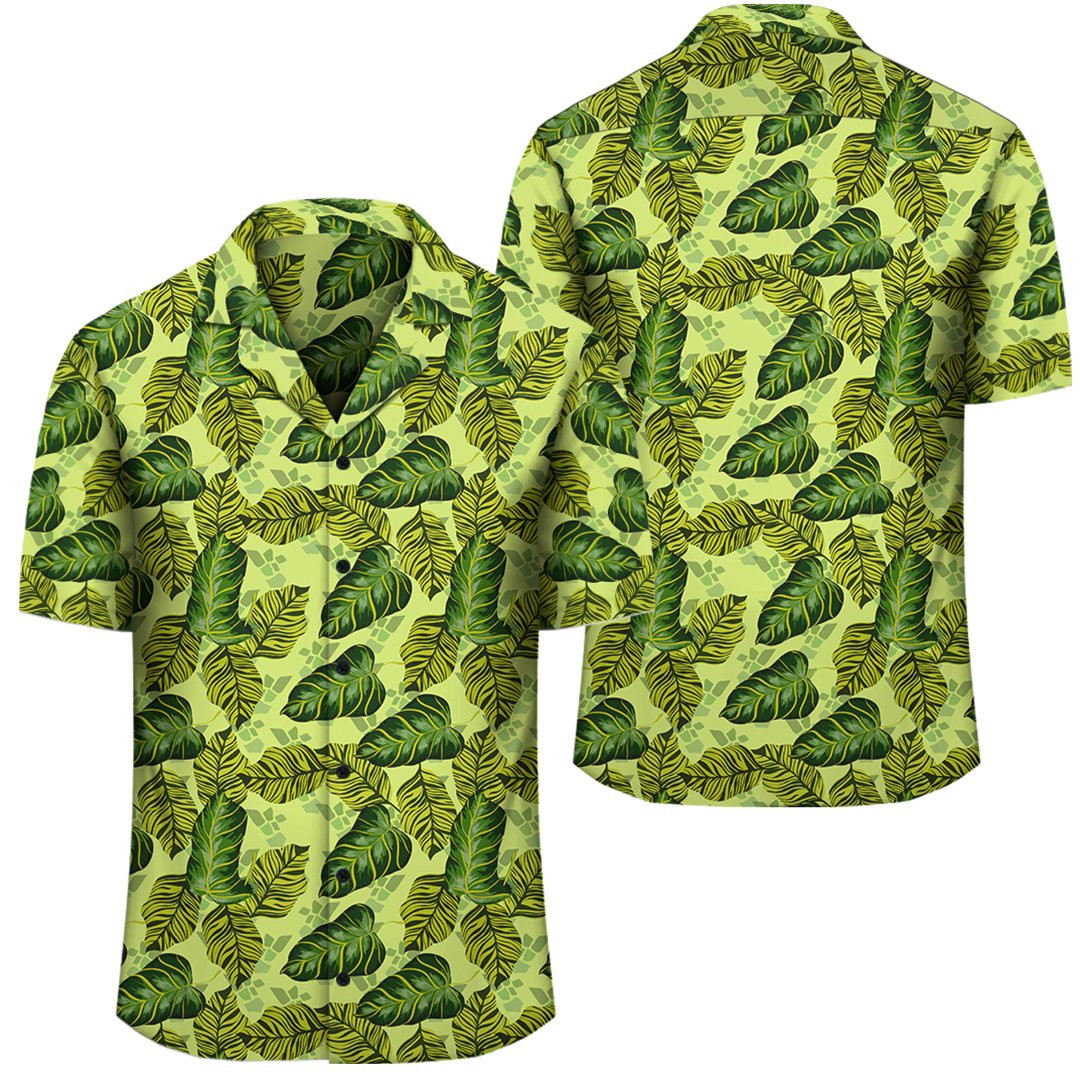 Tropical Green Hawaiian Shirt Unisex Black - Polynesian Pride