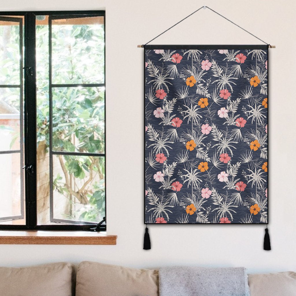 Tropical Grey Hanging Poster - AH Hanging Poster 50 x 75 cm Cotton And Linen - Polynesian Pride