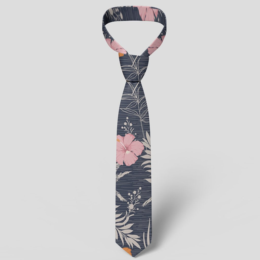 Tropical Grey Necktie - Polynesian Pride