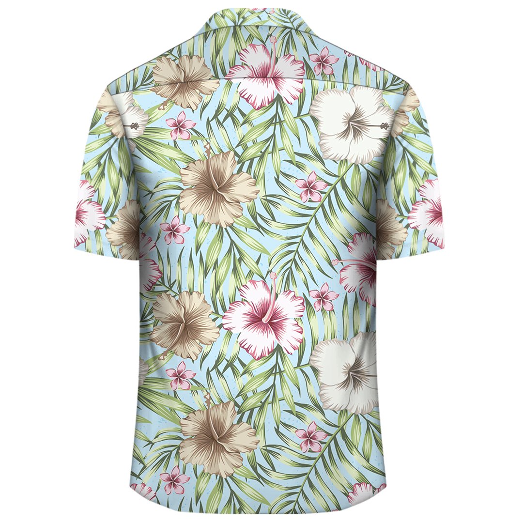 Tropical Hibiscus Palm Leaves Hawaiian Shirt - Polynesian Pride