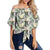 Tropical Jungle Parrots And Flamingos Women's Off Shoulder Wrap Waist Top - AH - Polynesian Pride