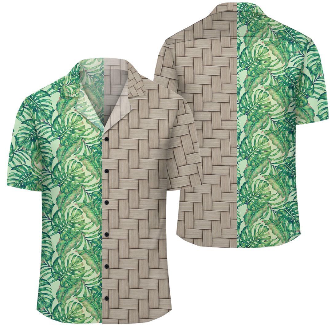 Tropical Leaves Jungle Monstera Leaf Lauhala Moiety Hawaiian Shirt Unisex Art - Polynesian Pride