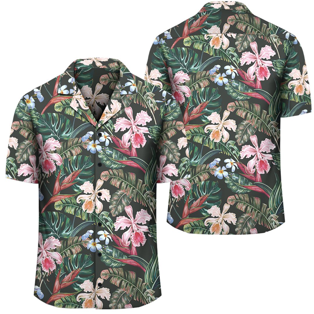 Tropical Monstera Leaf Red Hawaiian Shirt Unisex Black - Polynesian Pride