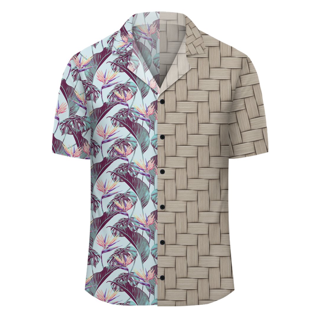 Tropical Monstera Leaf Lauhala Moiety Hawaiian Shirt - Polynesian Pride