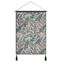 Tropical Palm Leaves And Flowers Hanging Poster - AH Hanging Poster 43 x 65 cm Cotton And Linen - Polynesian Pride