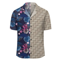Tropical Palm Tree And Flower Lauhala Moiety Hawaiian Shirt - Polynesian Pride