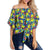 Tropical Pattern Mix Women's Off Shoulder Wrap Waist Top - AH - Polynesian Pride