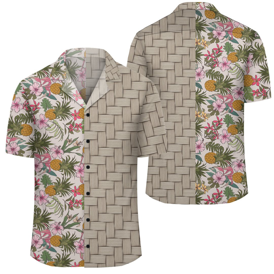 Tropical Pineaapple Lauhala Moiety Hawaiian Shirt Unisex Art - Polynesian Pride