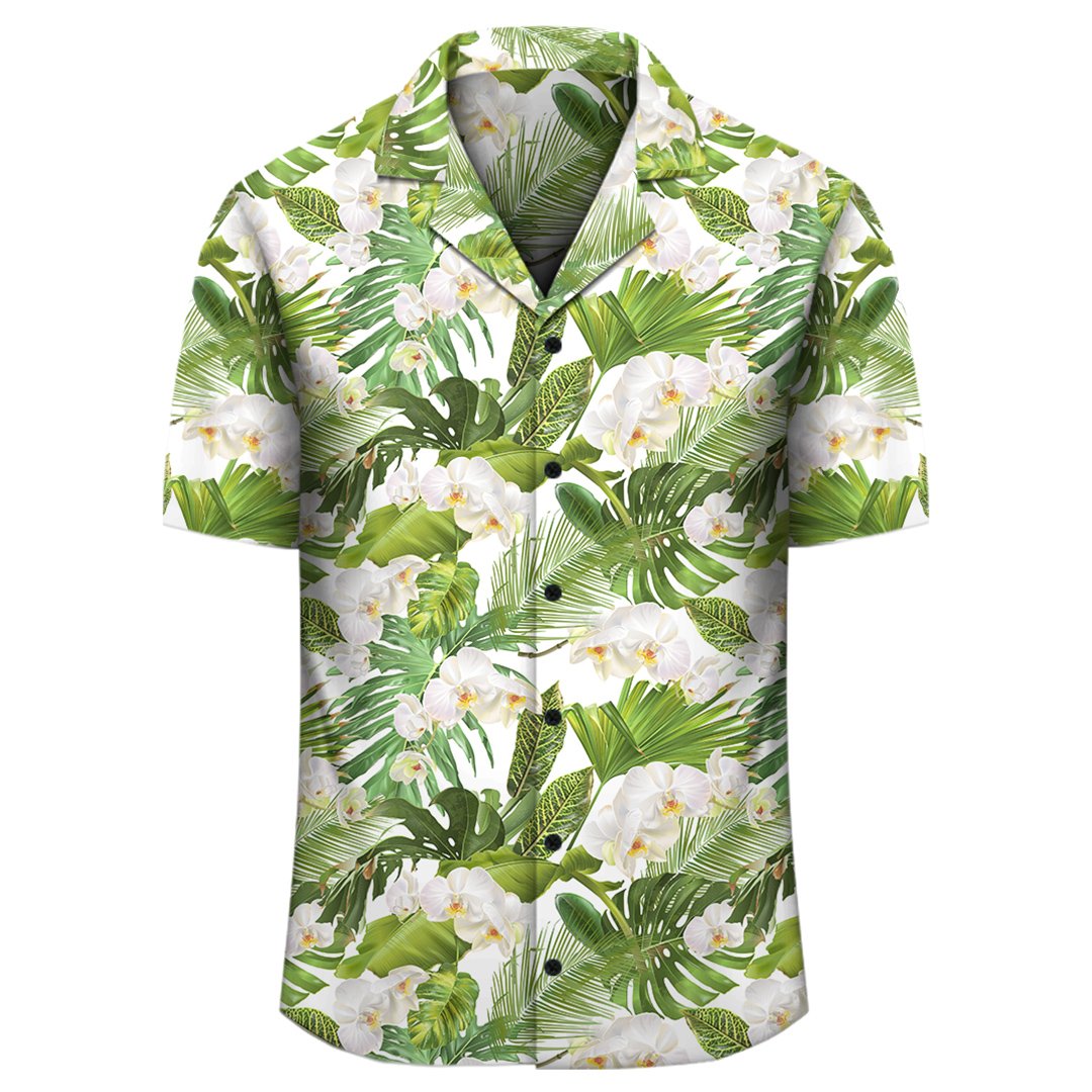 Tropical Plumeria White Hawaiian Shirt - Polynesian Pride