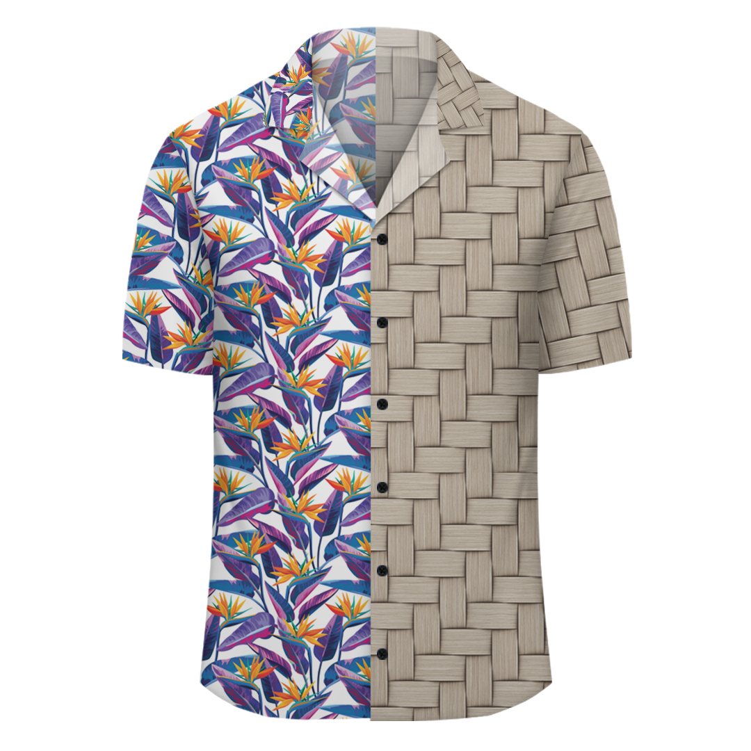 Tropical Strelitzia Lauhala Moiety Hawaiian Shirt - Polynesian Pride
