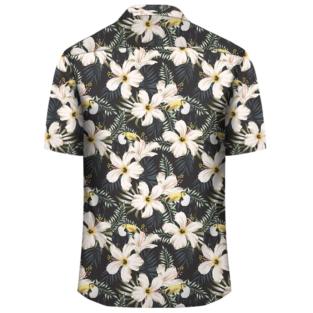 Tropical Toucans Hibiscus Palm Leaves Hawaiian Shirt - Polynesian Pride