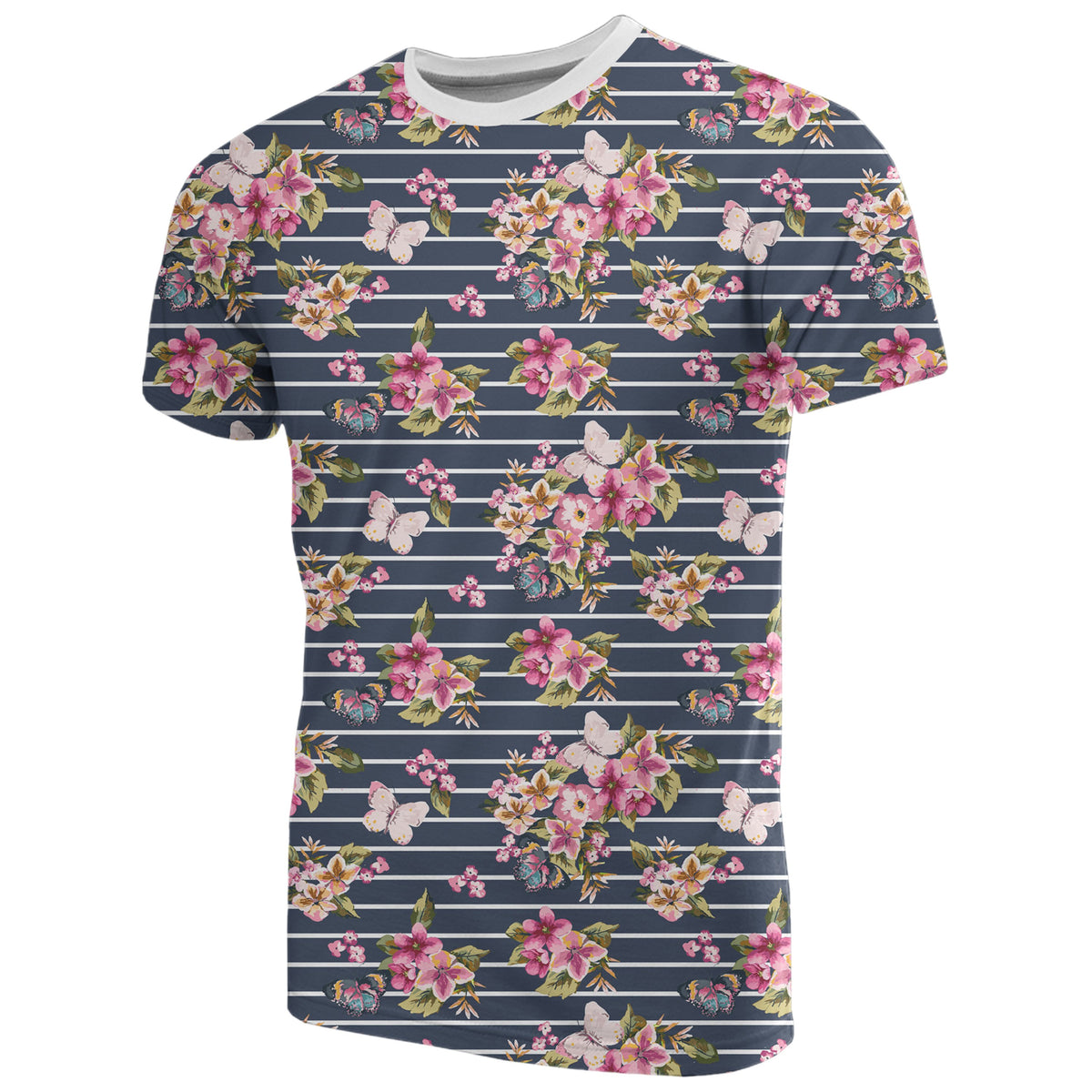 Hawaii Tropical Butterfly Pink T Shirt - Polynesian Pride