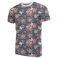 Hawaii Tropical Butterfly Pink T Shirt - Polynesian Pride