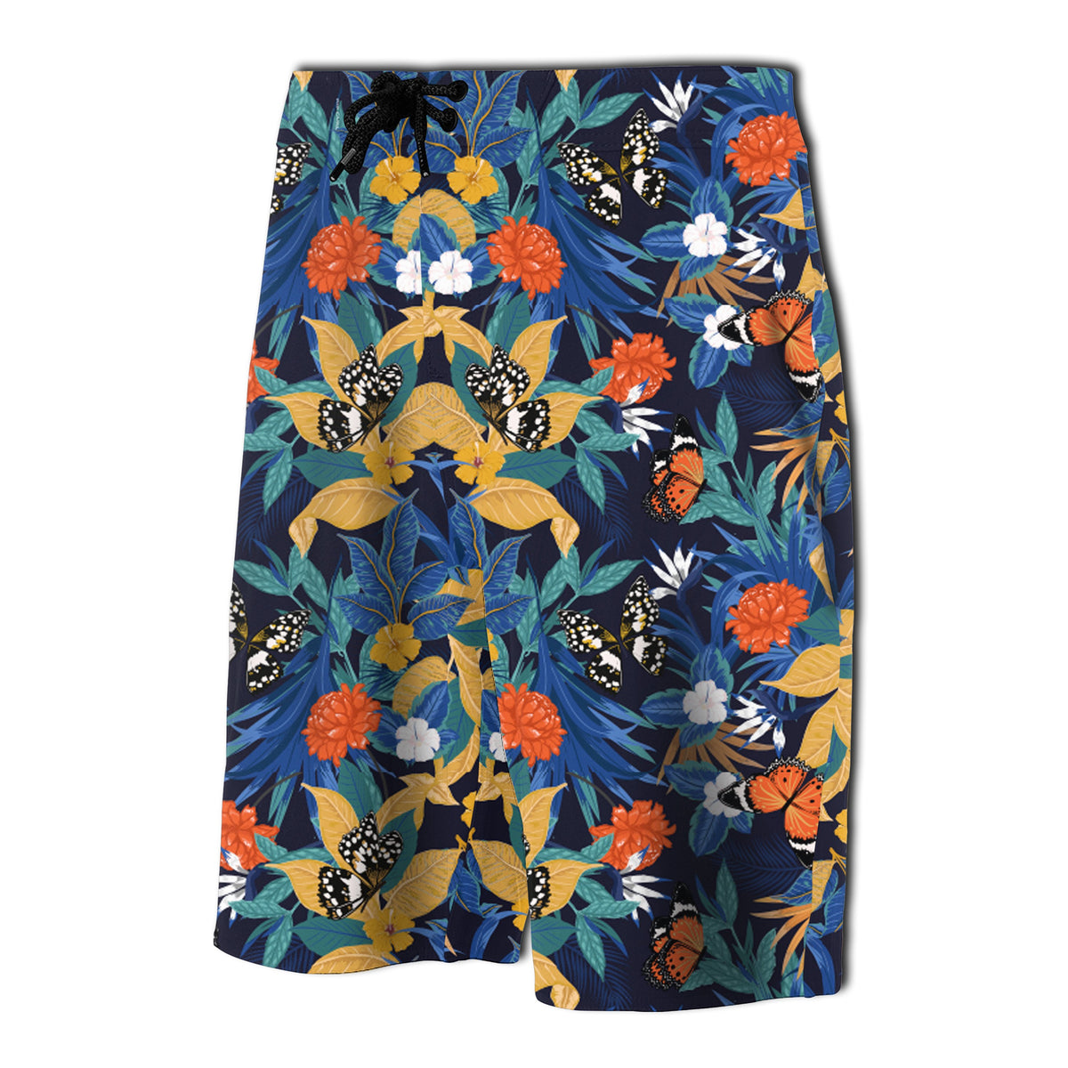 Tropical Buttterfly And Flower Board Shorts - Polynesian Pride