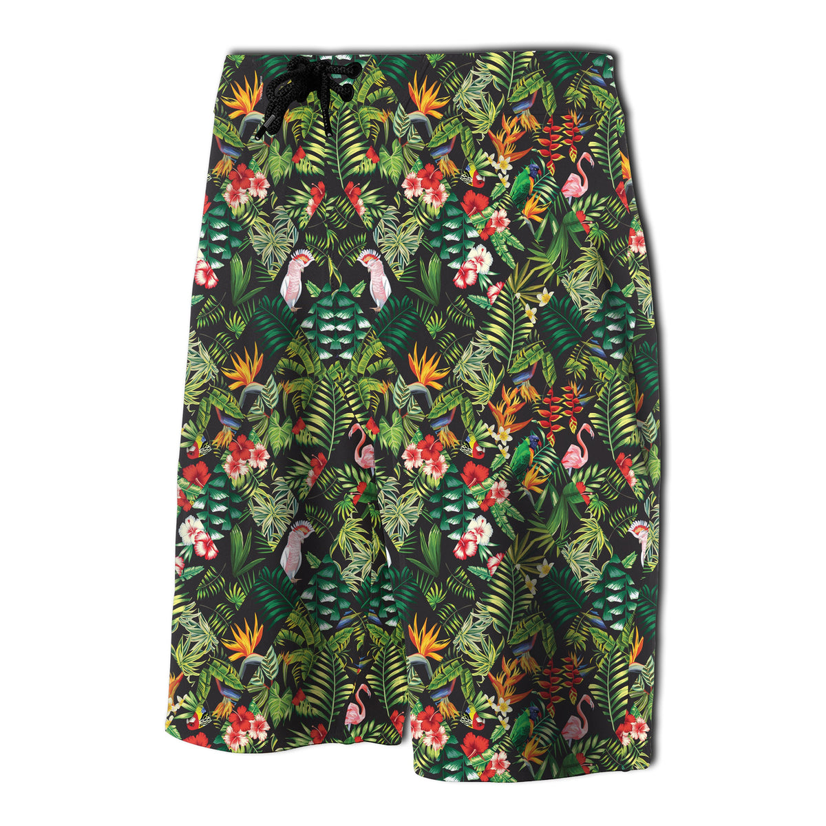 Tropical Flamingo Hibiscus Board Shorts - Polynesian Pride