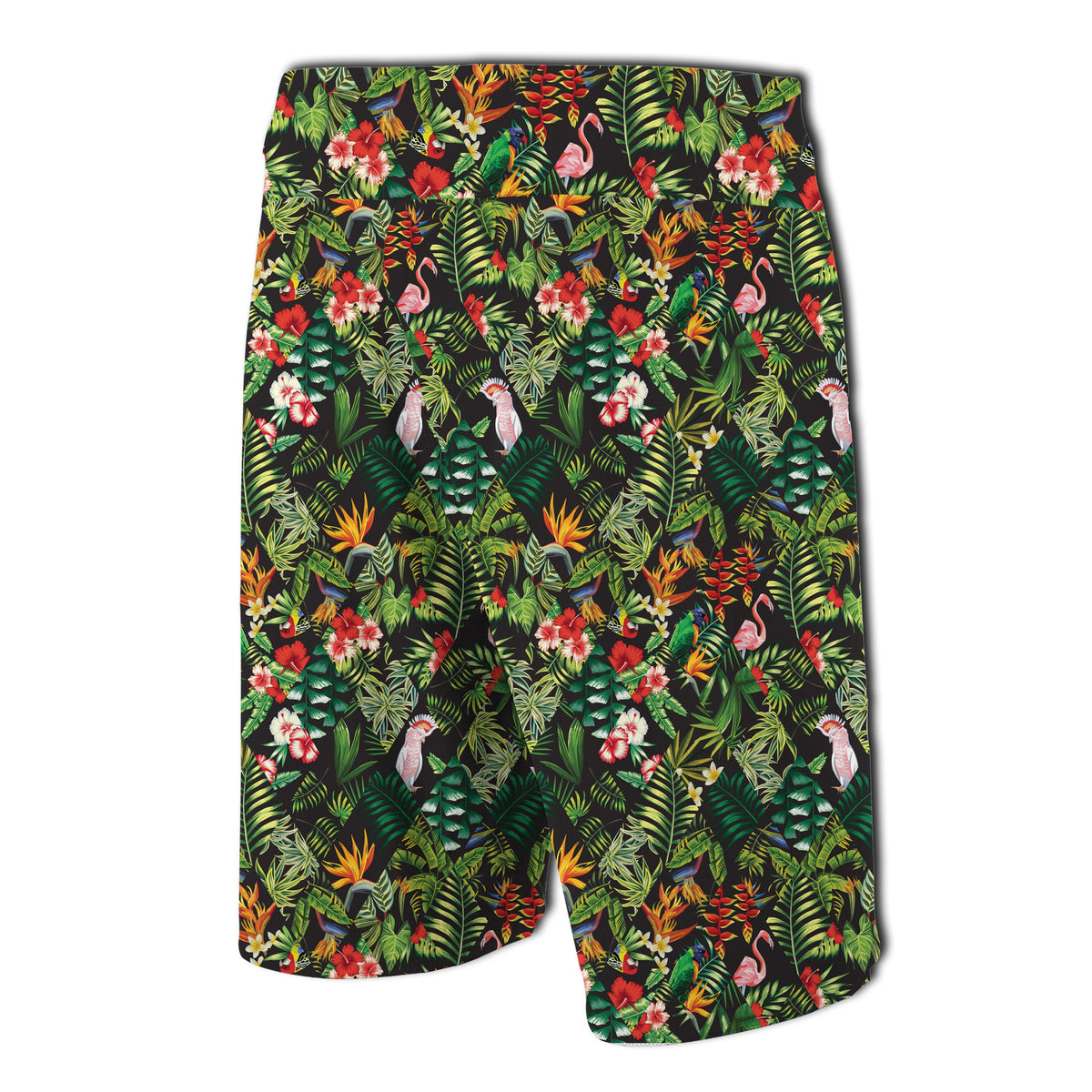 Tropical Flamingo Hibiscus Board Shorts - Polynesian Pride