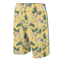 Tropical Flamingo Yellow Board Shorts - Polynesian Pride