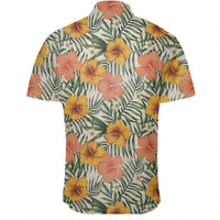 Hawaiian Shirt - Tropical Flowers Hibiscus Pink Yellow Shirt - Polynesian Pride