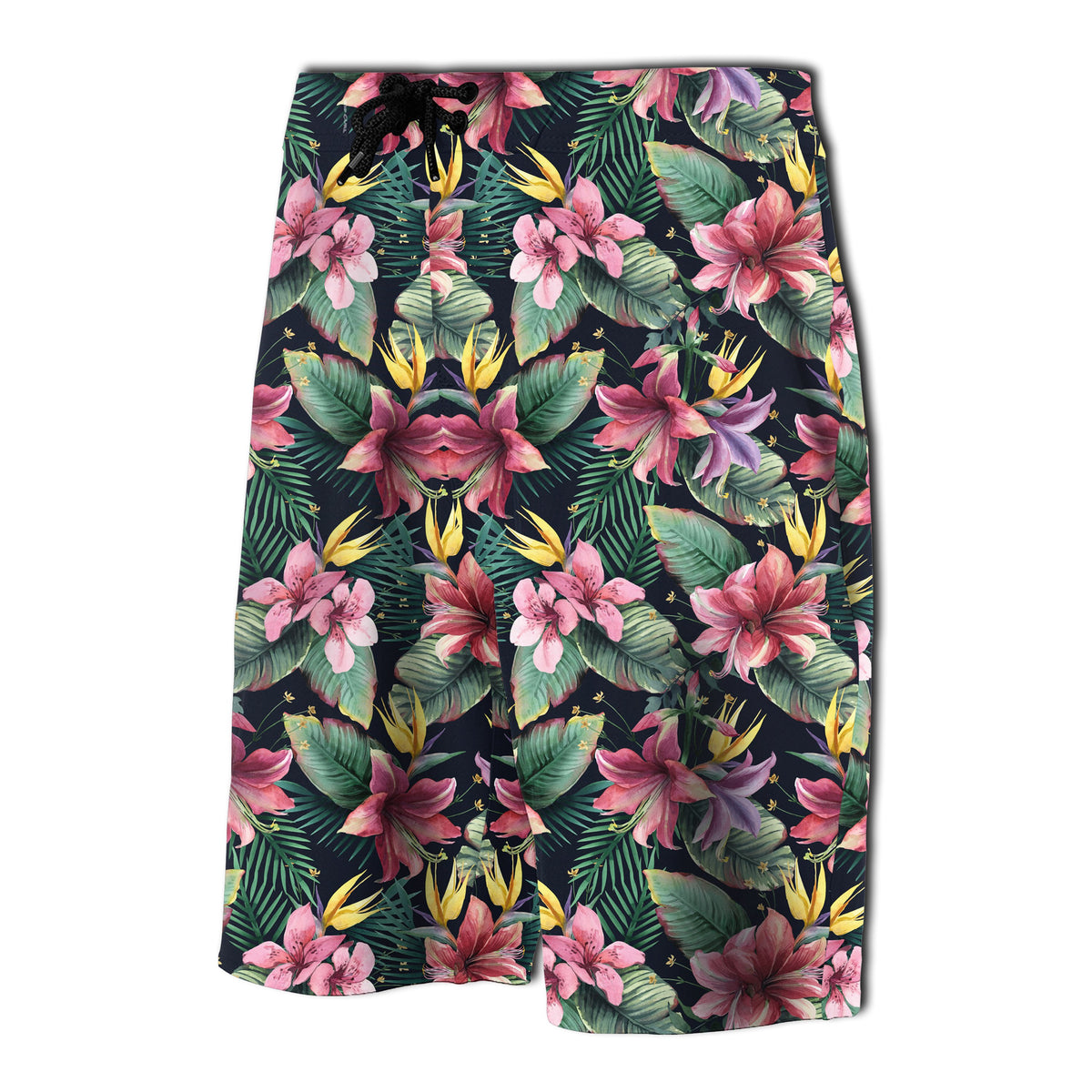 Tropical Flowers, Palm And Leaves Board Shorts - Polynesian Pride