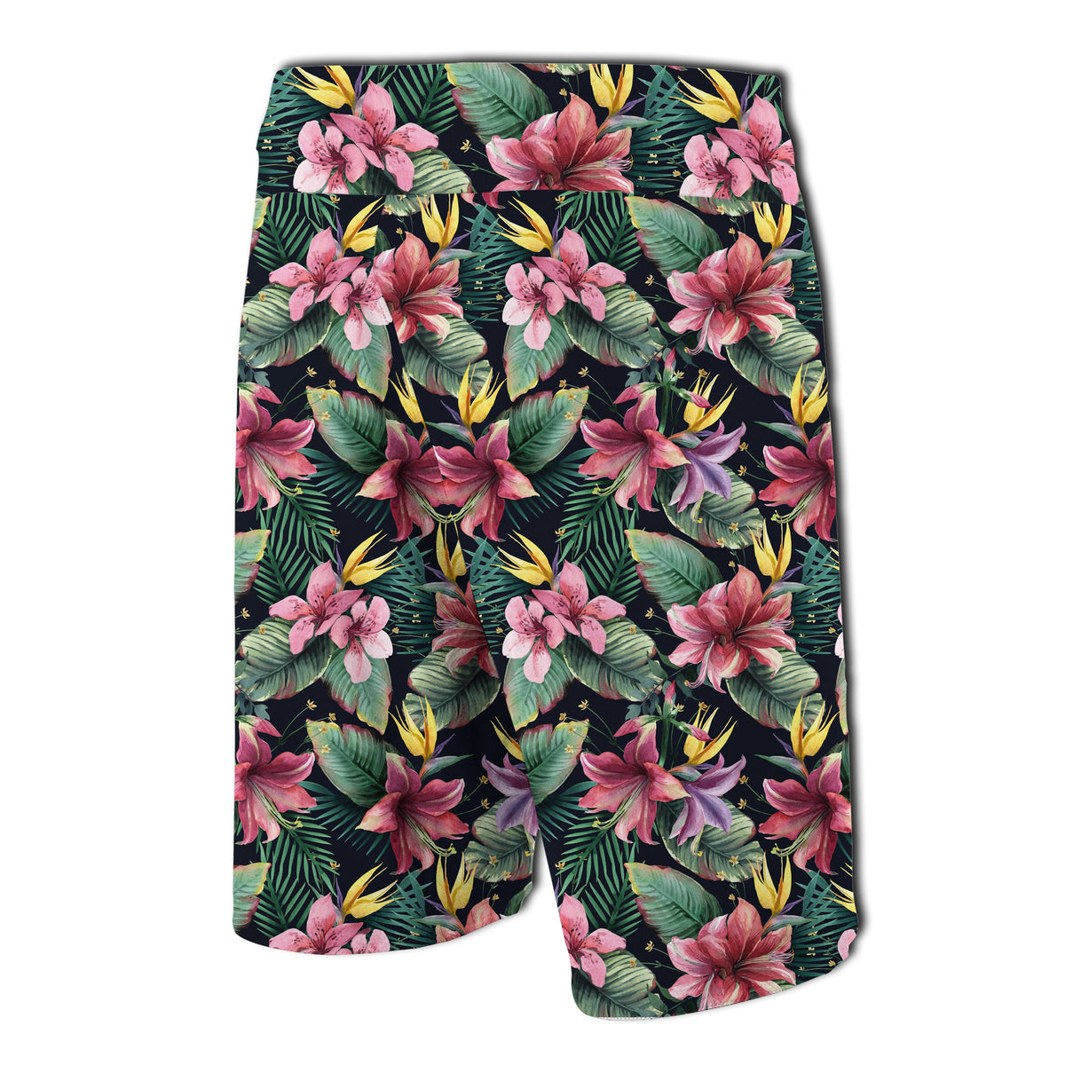 Tropical Flowers, Palm And Leaves Board Shorts - Polynesian Pride