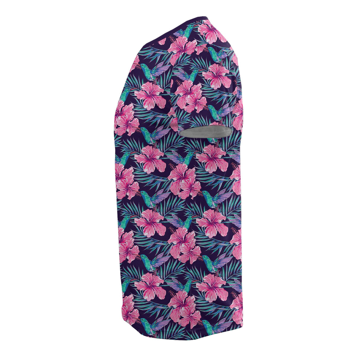 Hawaii Tropical Flowers With Hummingbirds Palm Leaves T Shirt - Polynesian Pride