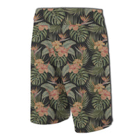Tropical Hibiscus Monstera Leaf Board Shorts - Polynesian Pride