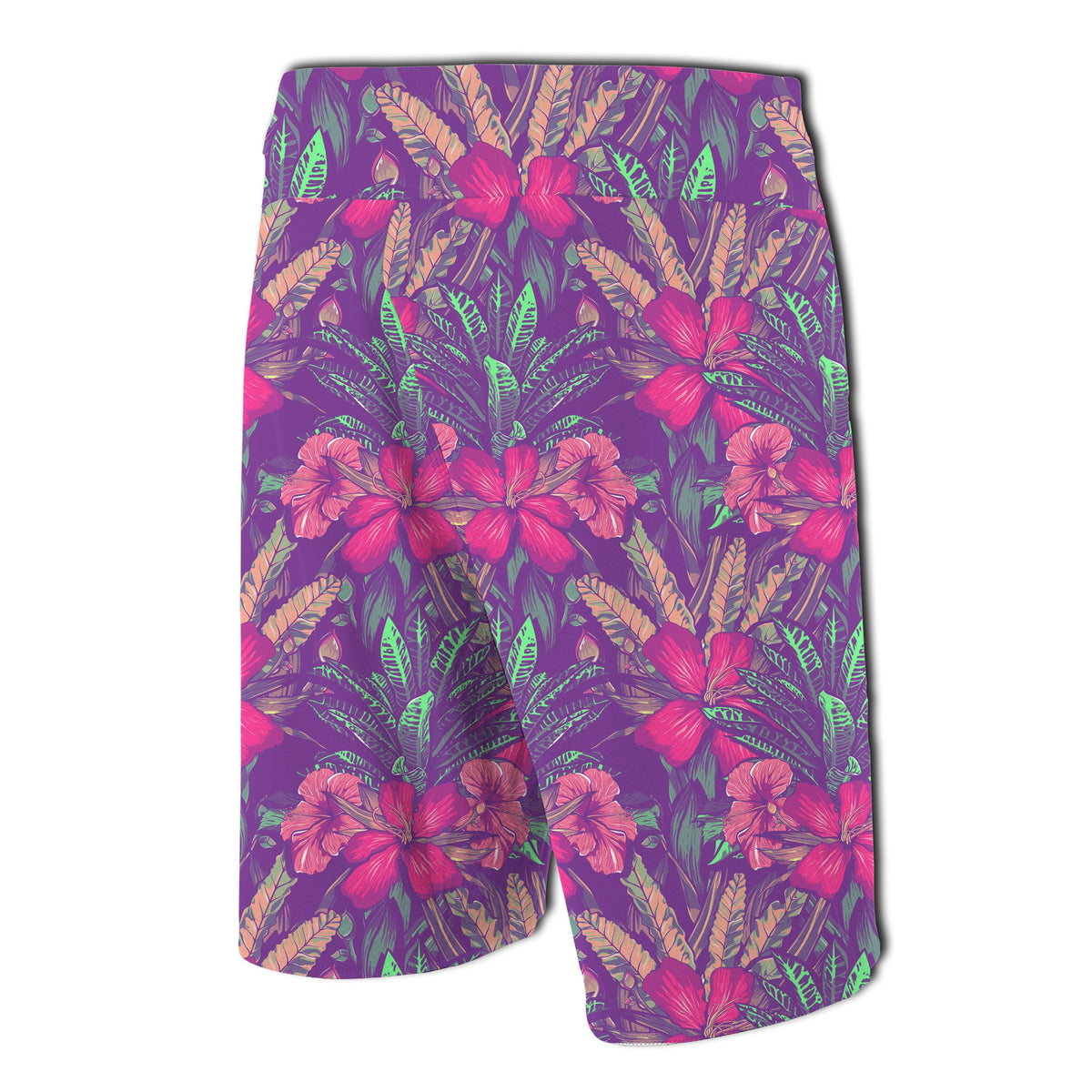 Tropical Hibiscus Purple Board Shorts - Polynesian Pride