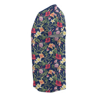 Hawaii Tropical Hibiscus Red and Plumeria White T Shirt - Polynesian Pride