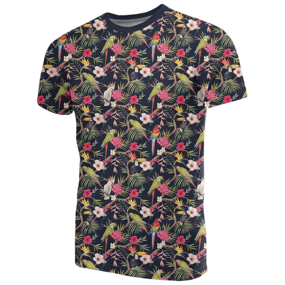 Hawaii Tropical Hibiscus, Strelitzia Palm Leaves T Shirt - Polynesian Pride