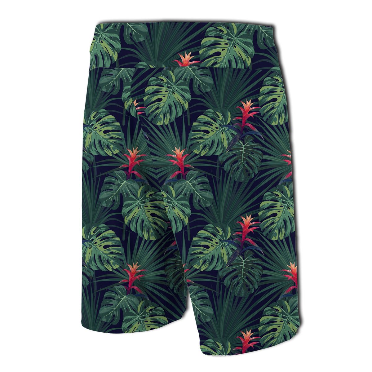 Tropical Monstera Leaf Green Board Shorts - Polynesian Pride