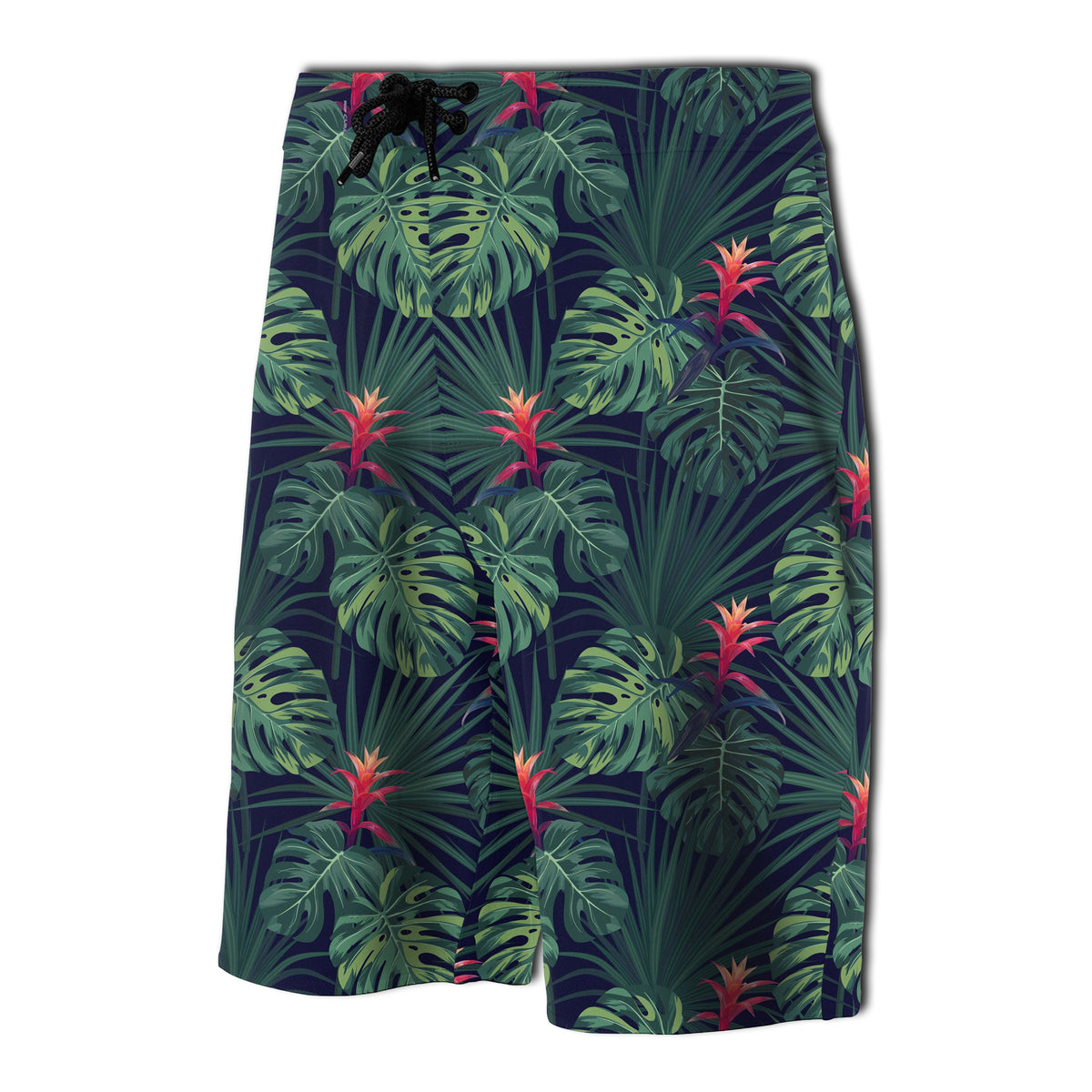 Tropical Monstera Leaf Green Board Shorts - Polynesian Pride