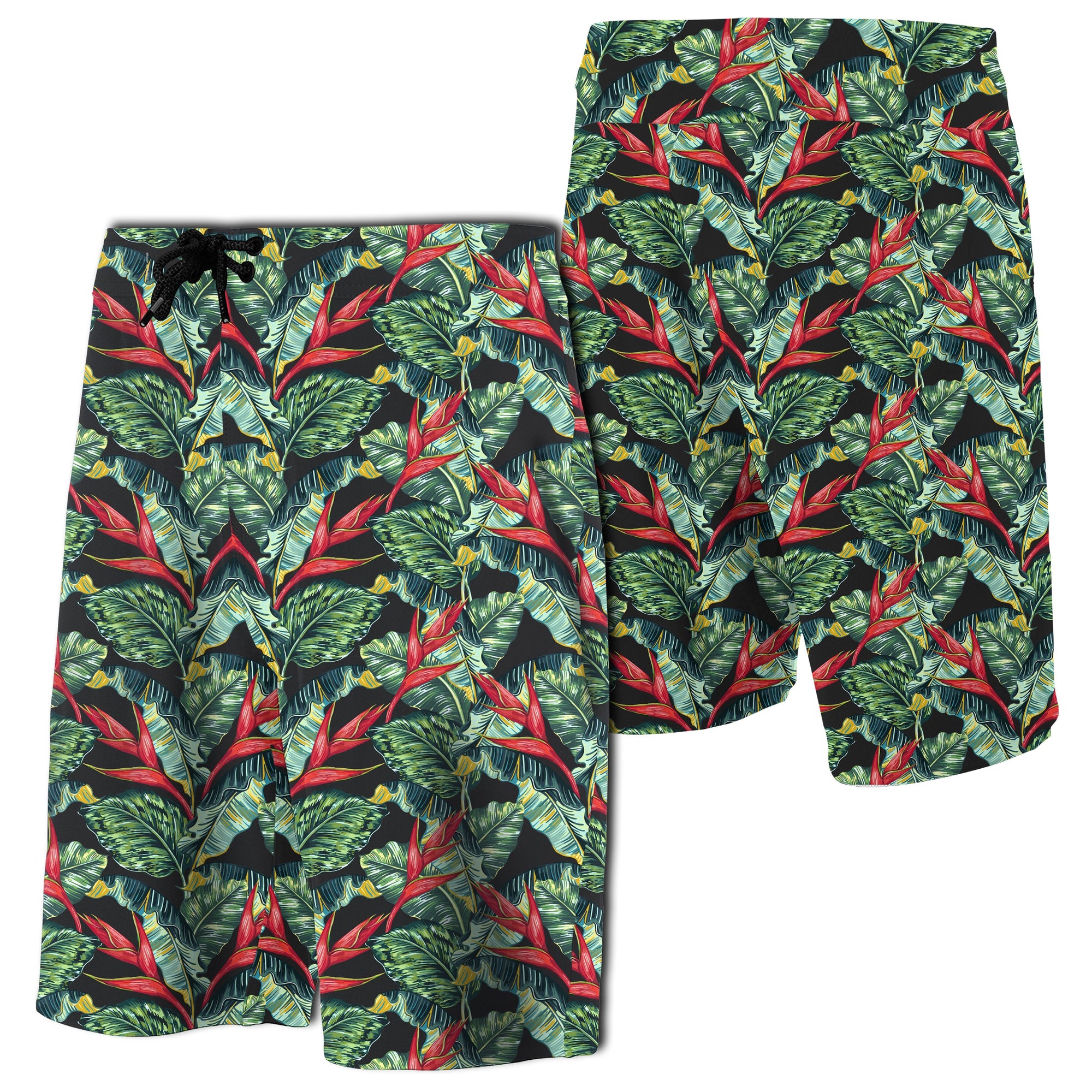 Tropical Monstera Leaf Green MixBoard Shorts Men Green - Polynesian Pride