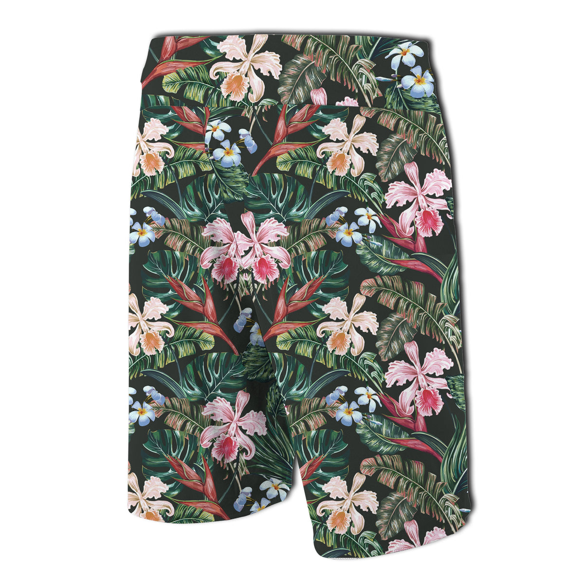 Tropical Monstera Leaf Red Board Shorts - Polynesian Pride