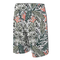 Tropical Palm Leaves And Flowers Board Shorts - Polynesian Pride