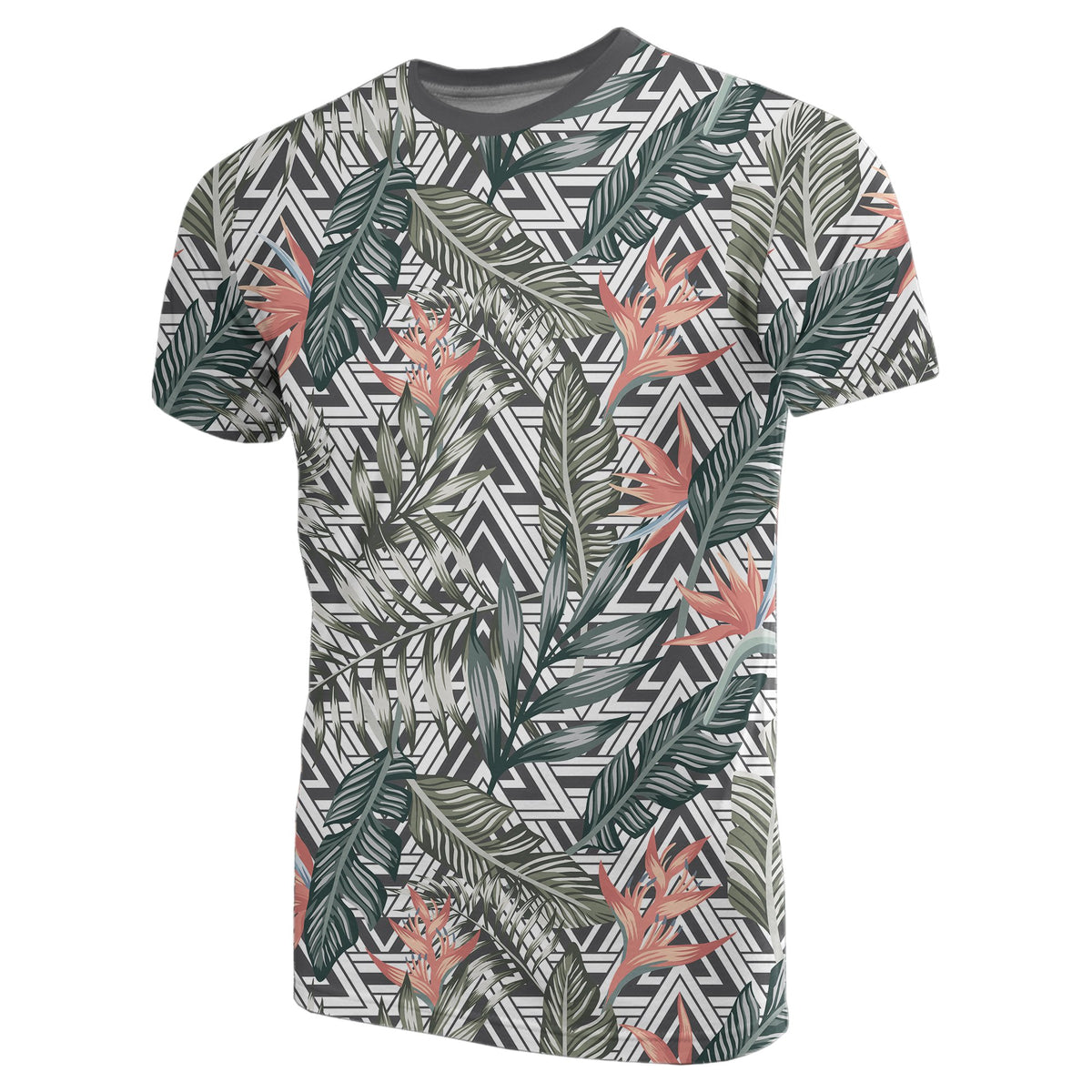 Hawaii Tropical Palm Leaves and Flowers T Shirt - Polynesian Pride