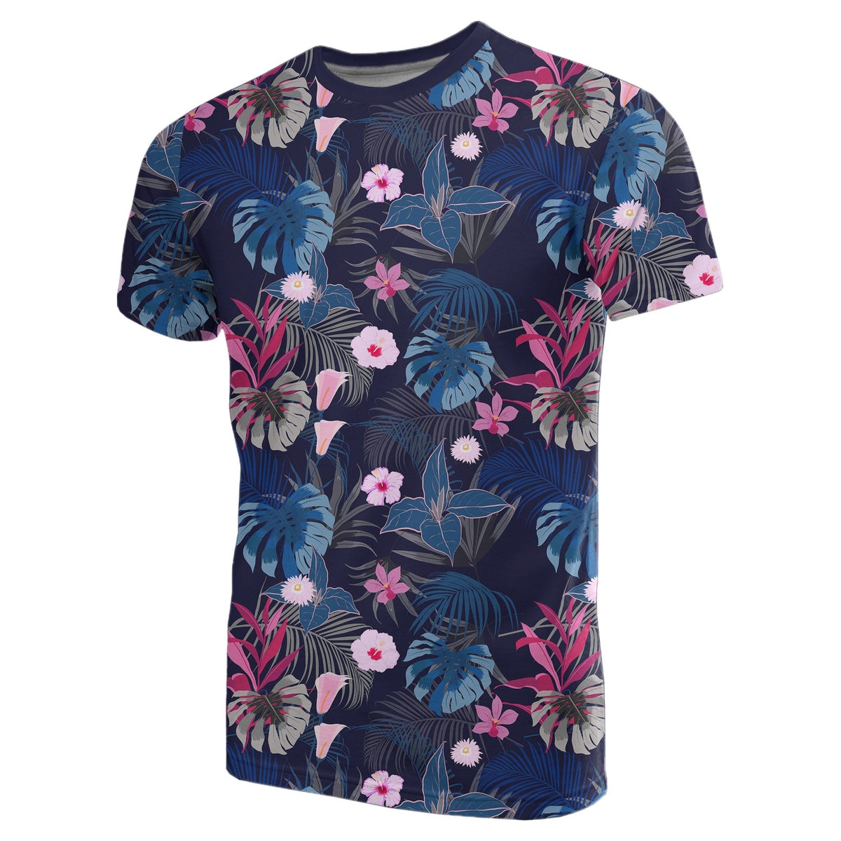 Hawaii Tropical Palm Tree and Flower T Shirt - Polynesian Pride