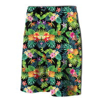 Tropical Pattern With Pineapples, Palm Leaves Board Shorts - Polynesian Pride