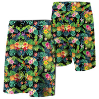 Tropical Pattern With Pineapples, Palm Leaves Board Shorts Men Green - Polynesian Pride