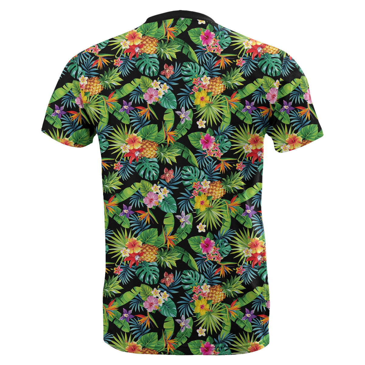 Hawaii Tropical Pattern With Pineapples, Palm Leaves and Flowers T Shirt - Polynesian Pride