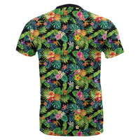 Hawaii Tropical Pattern With Pineapples, Palm Leaves and Flowers T Shirt - Polynesian Pride