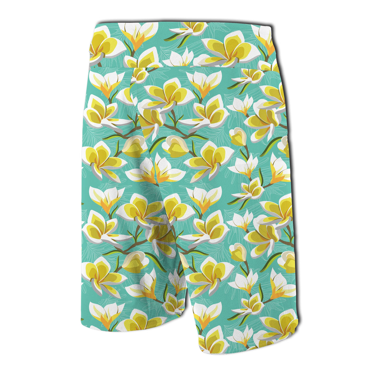 Tropical Plumeria Blue Board Shorts - Polynesian Pride