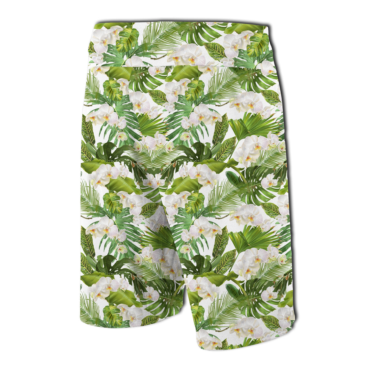 Tropical Plumeria White Board Shorts - Polynesian Pride