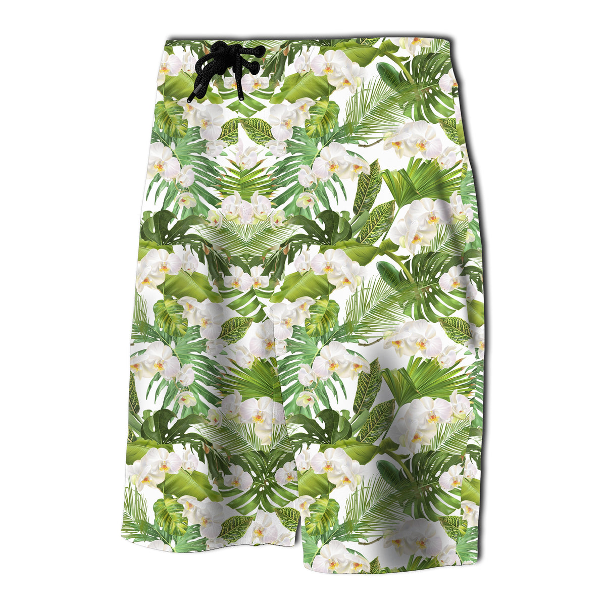 Tropical Plumeria White Board Shorts - Polynesian Pride