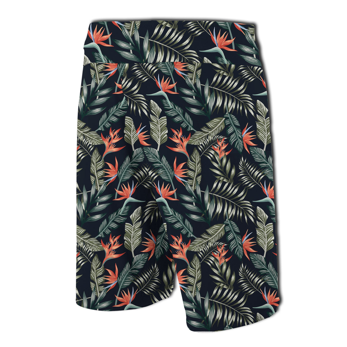 Tropical Strelitzia Black Board Shorts - Polynesian Pride